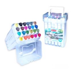 MARCADOR PERMANENTE DOBLE PUNTA X 24