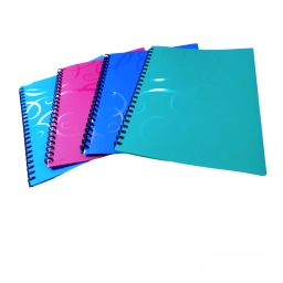 CARPETA CON ESPIRAL A4 20 FUNDAS AZUL Y NEGRO