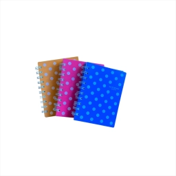 LIBRETA TAPA CON LUNARES Y ESPIRAL 80H 10X15