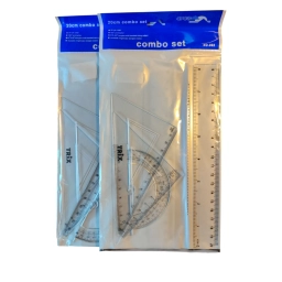 JUEGO DE GEOMETR�A REGLA DE 20CM ACR�LICO